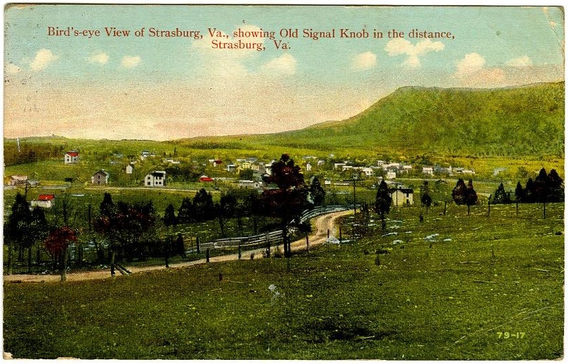 Bird's Eye View of Strasburg, Va., showing Old Signal Knob in the