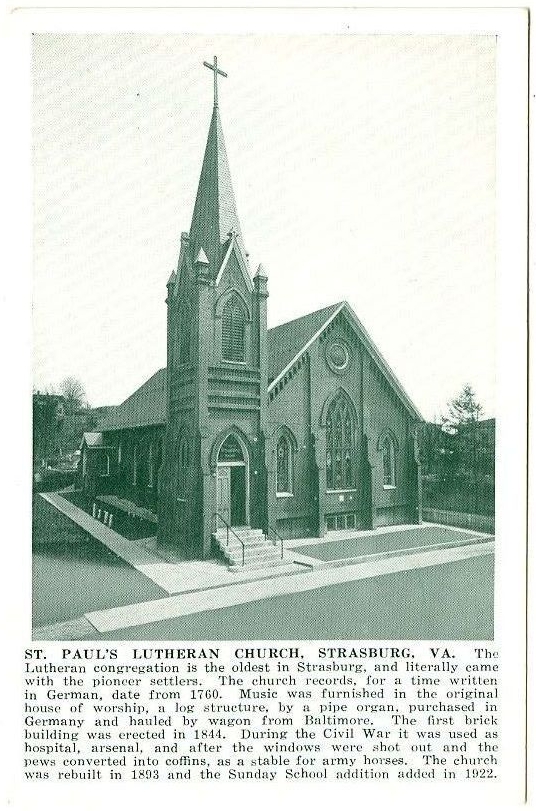St. Paul's Lutheran Church, Strasburg VA. · Shenandoah County Library